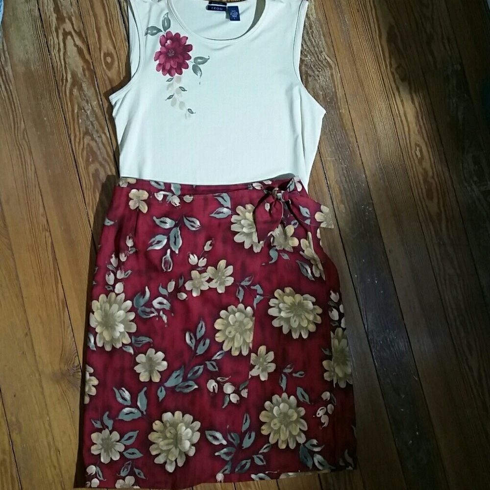 Izod Three piece Skirt/Top Set
